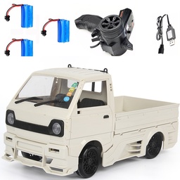 [1852412] WPL D12 1/10 2.4G 2WD Military Truck Crawler Off Road RC Car Vehicle Models Toy Several Battery With Wide Body Low Lying Large Surround