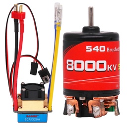 [1873745] BAGGEE 540 55T Brushed Waterproof RC Car Motor 8000KV 60A Double Side ESC For 1/10 SCX10 TRX4 TRX6 RC Car Parts