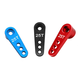 [1885658] 3PCS RJX 25T Metal RC Steering Servo Arm Horn Parts for 1/8 1/10 Model Car/Boat Compatible Futaba HSP HPI Wltoys Himoto Redcat Traxxas Axial