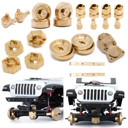 [1889744] Upgraded Brass Steering Wheel Counterweight Hex Adapter Strip Parts for Axial SCX24 90081 RC Car Vehicles Spares