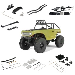 [1891534] Upgraded Metal Shock Mount Chassis Skid Plate Steering Rod Carbon Fiber Main Axle Bracket Parts for Axial SCX24 90081 RC Car Vehicles Spares