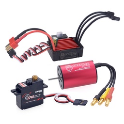 [1935839] Surpass Hobby KK 2435 3300KV Brushless Motor 25A Brushless ESC 17G Digital Servo Brushless Set for 1/16 RC Car Model Parts