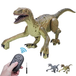 [1953353] Remote Control Infrared Dinosaur Toy RC Realistic Velociraptor Simulated Jurassic Dinosaur w/ Sound Light Kids Children Toys