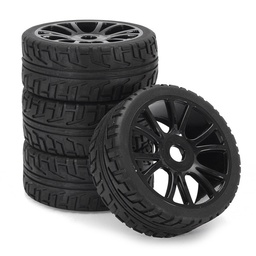 [1184755] 4PCS 17mm Hub Wheel Rim & Tires HSP 1:8 Off Road RC Car Buggy Tyre Black